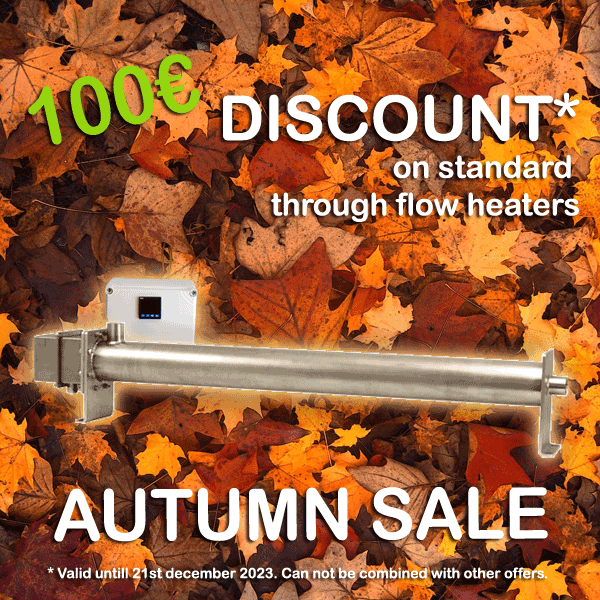 ihpheating's tweet image. Receive a 100€ discount on our standard Through flow heaters this autumn. Ensure seamless heating until December 21st, 2023.
What is your next heating project?
#ihpheating #industrialheating #EfficientHeating #AutumnDiscount #ExclusiveSavings