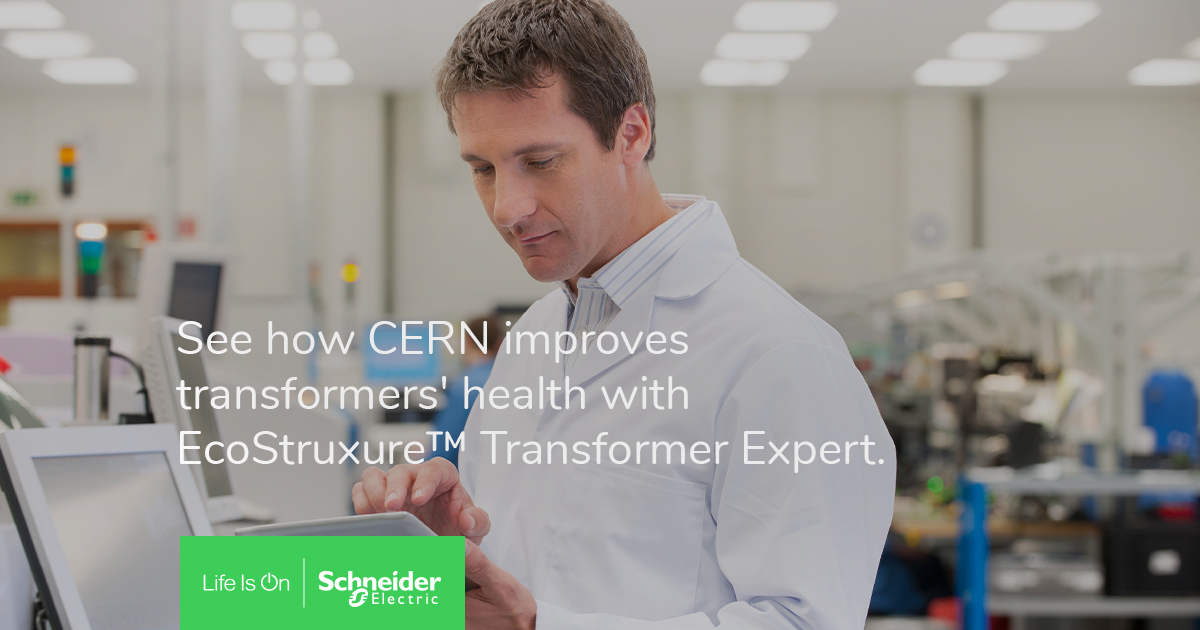 SchneiderAUT's tweet image. EcoStruxure Transformer Expert ermöglicht dem Kernforschungsinstitut CERN, die Ausfallzeiten von #Transformatoren zu reduzieren &amp;amp; ihre Lebensdauer zu verlängern. Erfahren Sie mehr 👉 spr.ly/6015ueNy3 Schneider Electric #KRITIS #IoT
