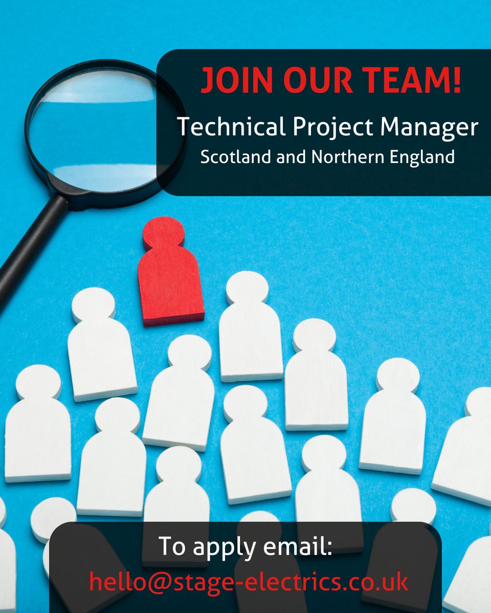 stage_electrics's tweet photo. 🚀 Join Our Team as a Technical Project Manager!

✉️ How to Apply:
Send your CV and a brief note about why you're the perfect fit to join our dynamic Projects Team to hello@stage-electrics.co.uk. Let's create something extraordinary together!

#StageElectrics #NorthernLight https://t.co/SIyAEDJaAd