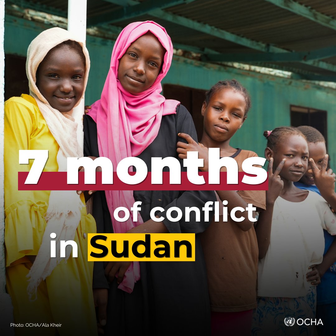 Sudan has now hit the 7⃣-month mark since conflict broke out in April, making #Sudan one of the worst humanitarian crises in recent history. It is the largest displacement and child displacement crisis in the world. Sudanese people deserve peace.