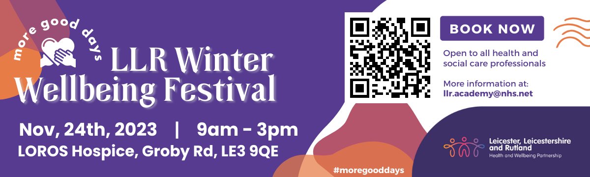Lead, Connect and Care Team (@leadconnectcare) on Twitter photo π£ The exciting LLR Winter Wellbeing Festival, Nov 24, has free places for colleagues across the system! Book now: bookwhen.com/llracademy
Join the fun and enjoy free refreshments as you discover! βοΈ <a href="/LLRHWP/">Leicester, Leicestershire and Rutland HWP</a> <a href="/LLRAcademy/">LLRAcademy</a> <a href="/LPTHWB/">Health & Wellbeing Team</a> <a href="/ActiveLLROrg/">Active Together (Partners)</a> <a href="/LOROSHospice/">LOROS Hospice</a> #moregooddays π£ The exciting LLR Winter Wellbeing Festival, Nov 24, has free places for colleagues across the system! Book now: bookwhen.com/llracademy
Join the fun and enjoy free refreshments as you discover! βοΈ <a href="/LLRHWP/">Leicester, Leicestershire and Rutland HWP</a> <a href="/LLRAcademy/">LLRAcademy</a> <a href="/LPTHWB/">Health & Wellbeing Team</a> <a href="/ActiveLLROrg/">Active Together (Partners)</a> <a href="/LOROSHospice/">LOROS Hospice</a> #moregooddays