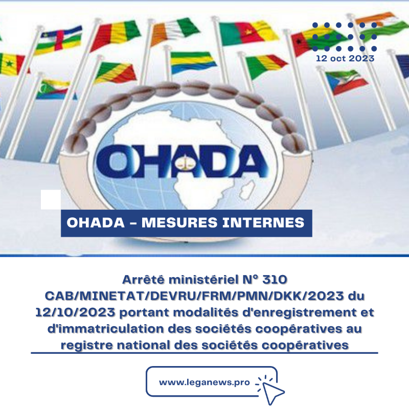 leganewspro's tweet photo. 🚨Cet Arrêté ministériel fixe les modalités d'enregistrement et d'immatriculation des sociétés coopératives, union, fédération ou confédération au Registre National des Sociétés Coopératives #société #droit #legal #veille #ministre