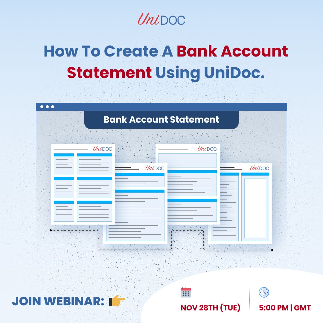 UniDoc_Lib's tweet image. 📢 Attention all developers and financial professionals! 

Join our upcoming webinar on &quot;Creating Bank Statements with UniDoc.&quot;

Register here: lnkd.in/dfCdDtBa

#golang #webinar #EVENT #bank #fintech #developers