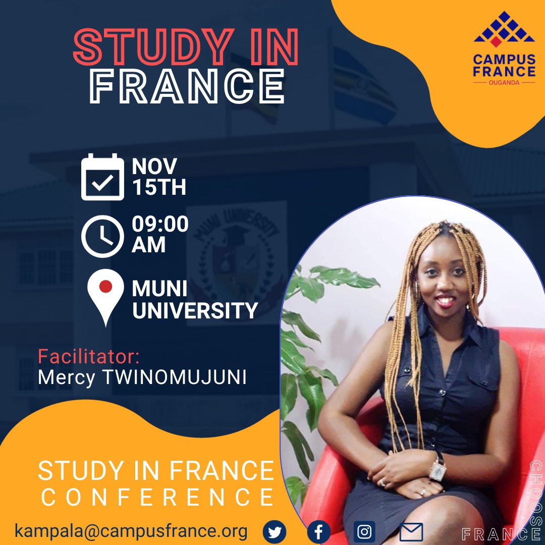 I am at @Muni_University this morning to speak with the University community about the opportunities of #StudyinginFrance 🇫🇷. If you are in greater Arua, please join us :). Also someone please teach me some Lugbara words 😀. Awadifo 😁 @CampusFranceUg @FrenchEmbassyUg