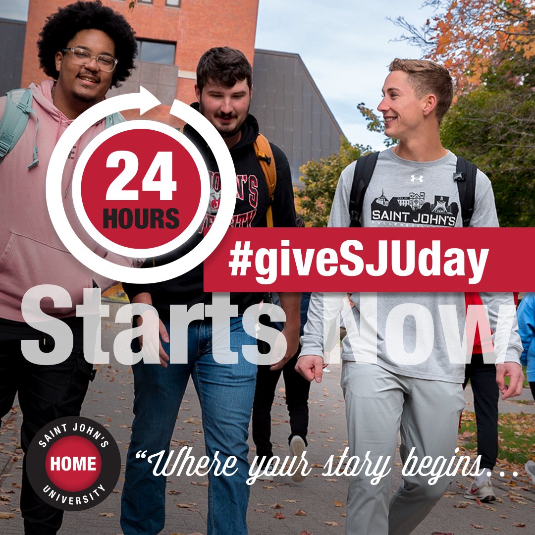 #giveSJUday is here! The first 1,300 Student Fund donors will be matched $100 by the Alumni Association! Make your gift now! bit.ly/3ugVpkU Maximize support for Johnnies and:
• Set up your own match for your classmates!
• Share or retweet #giveSJUday on Social Media