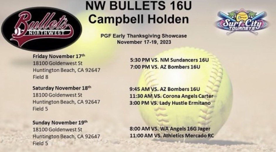 LaylaRoyle2025's tweet image. This weekend’s schedule for Early Thanksgiving Showcase! #nwbullets