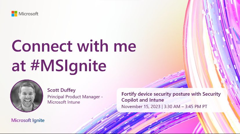 If you want to see what Intune is doing with Generative AI then you should definitely come to this Ignite session! #MSIntune #MEM #Intune #SecurityCopilot #MSIgnite