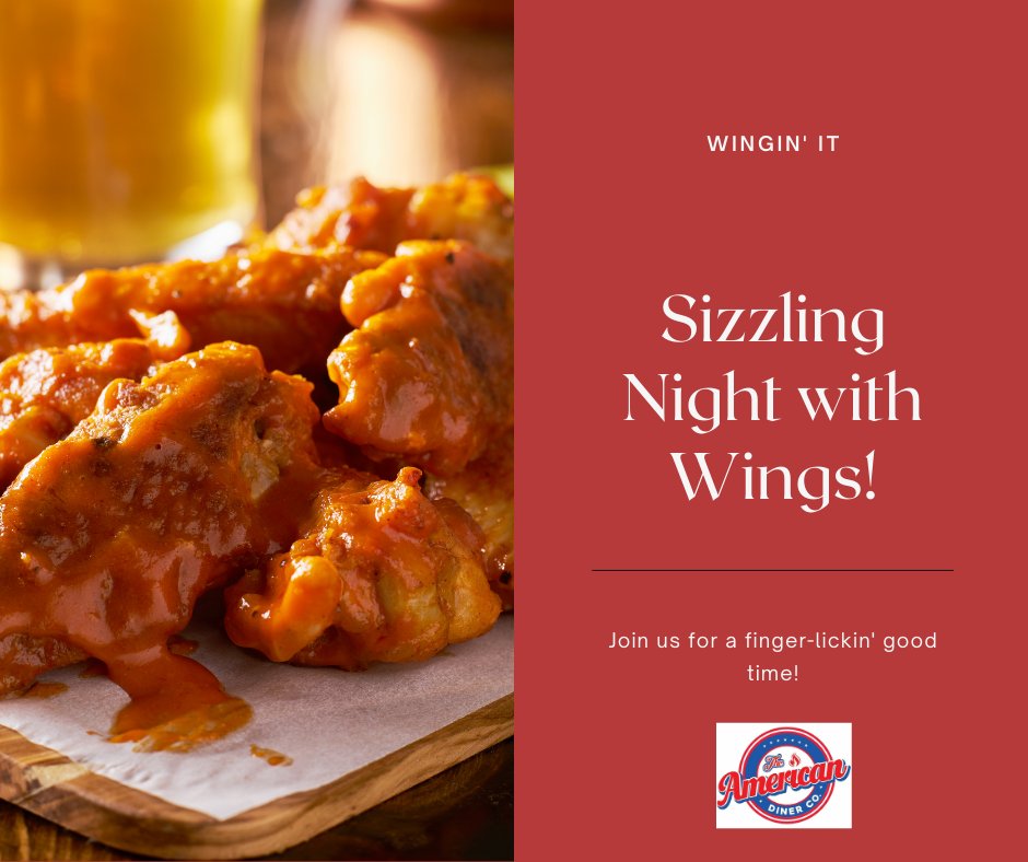 AmericanDinerCo's tweet photo. Sizzling Night with Wings!" 🍹 Thursday nights sizzle with our 1kg Wings. Tag your friends, reserve a table, and join the sizzling wing celebration at 4:30 pm! 🌌 #SizzlingWings #ReserveNow

https://t.co/GJ5jiXjE6d
07 3172 6821

Dine in only with any drink purchase https://t.co/6HbRiJZJt2
