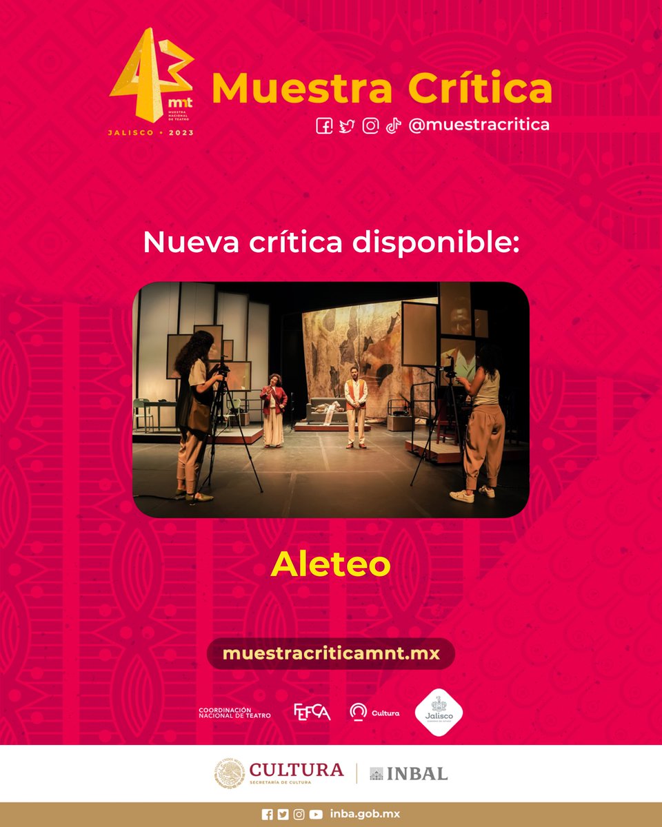 muestracritica's tweet photo. Les compartimos las primeras #críticas que han salido sobre las obras #Aleteo y #NativosDigitales en esta @MNTeatro.
Puedes leerlas en https://t.co/rJUEHef1lX https://t.co/Fs3uXAN6Qj