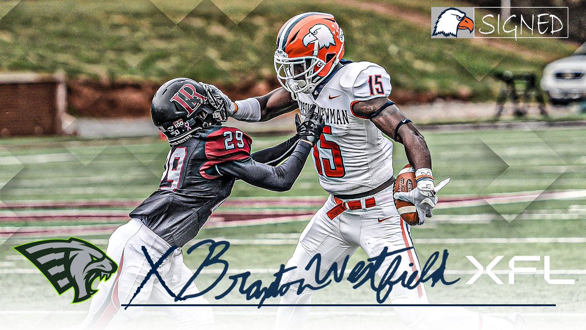 Carson-Newman Athletics (@cn_eagles) on Twitter photo For the first time in program history, the Eagles have an <a href="/XFL2023/">XFL</a> player.
2022 All-American <a href="/westfieldb15/">Braxton Westfield</a> has signed a letter of intent with the <a href="/XFLGuardians/">Orlando Guardians</a>
📋bit.ly/3u8iAO8
<a href="/cnfootball/">Carson-Newman Football</a> x #TalonsUp For the first time in program history, the Eagles have an <a href="/XFL2023/">XFL</a> player.
2022 All-American <a href="/westfieldb15/">Braxton Westfield</a> has signed a letter of intent with the <a href="/XFLGuardians/">Orlando Guardians</a>
📋bit.ly/3u8iAO8
<a href="/cnfootball/">Carson-Newman Football</a> x #TalonsUp