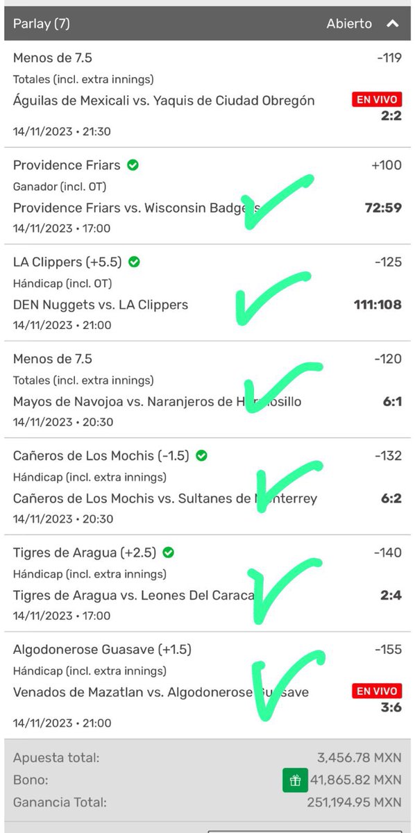 SI LA GANAMOS SE VAN 20,000 DE REGALO ENTRE USTEDES MI FAMILIA❤️

USTEDES SON TESTIGOS QUE MI UNICA MISION ES GANARLE AL CASINO JUNTOS💣

VAMOS POR ESTA APUESTA🚀

DALE ❤️ y RT PARA PARTICIPAR🤑

MIS PARLEYS GRATIS AQUI 👇🏻

t.me/+A7PN7cdZ-mplZ…