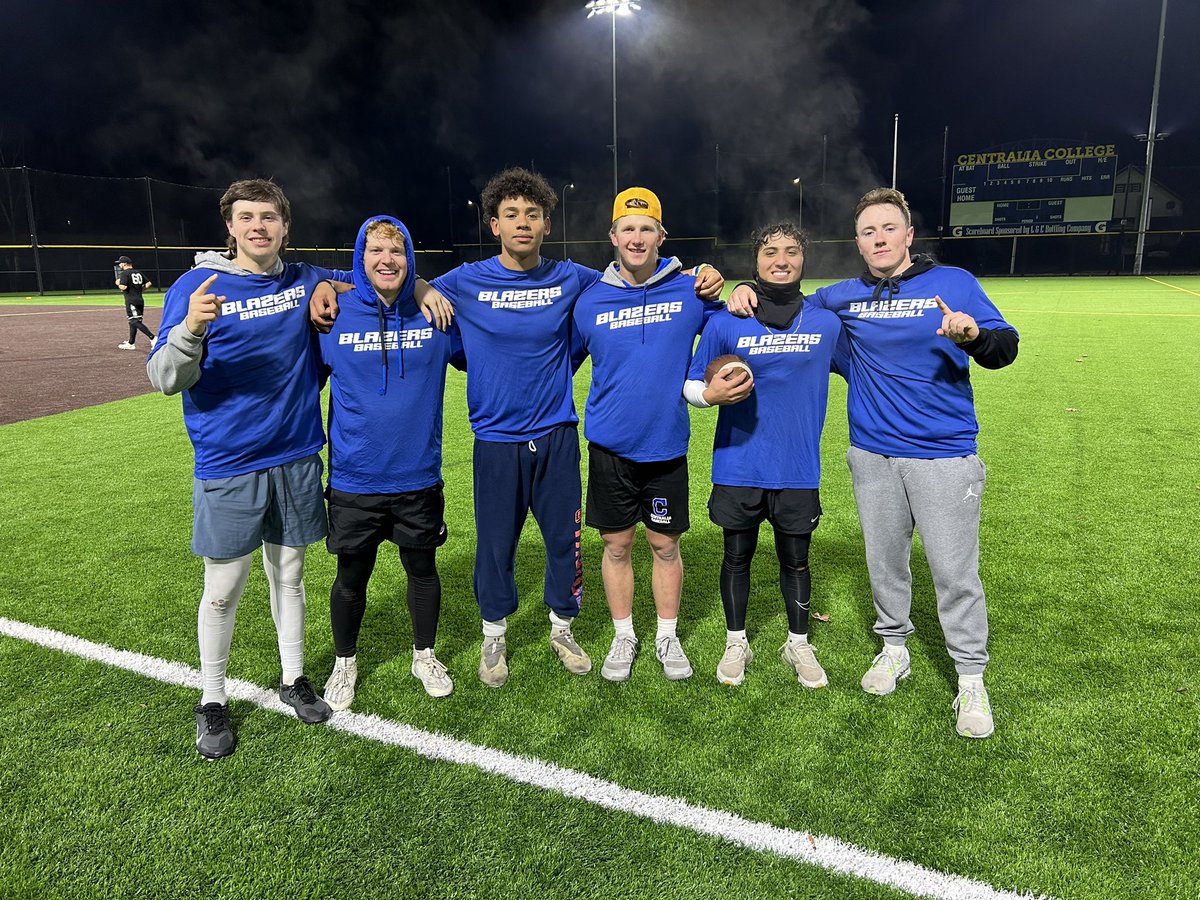 Centralia College Baseball (@centralia_bsb) on Twitter photo ๐ต๐ก DAY 2 BLAZER CHALLENGE ๐ก๐ต
Event winners:
Dead hang: <a href="/trentjonesyy/">Trent Jones</a>
Plate flips: <a href="/LincolnMcV/">Lincoln McVicker</a>
Punt contest: <a href="/trentjonesyy/">Trent Jones</a>
60 yard dash: <a href="/jorgelcamarena/">Jorge Camarena</a>
Sled race: <a href="/Ethankeene23/">Ethan keene</a>
Football: Team Harries
#ItsGoTime ๐ต๐ก DAY 2 BLAZER CHALLENGE ๐ก๐ต
Event winners:
Dead hang: <a href="/trentjonesyy/">Trent Jones</a>
Plate flips: <a href="/LincolnMcV/">Lincoln McVicker</a>
Punt contest: <a href="/trentjonesyy/">Trent Jones</a>
60 yard dash: <a href="/jorgelcamarena/">Jorge Camarena</a>
Sled race: <a href="/Ethankeene23/">Ethan keene</a>
Football: Team Harries
#ItsGoTime