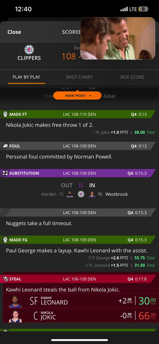 RoadWorkMMA's tweet photo. @NBA can you explain how you don’t give @kawhi_ring his 3rd assist on the bucket to Paul George I have the play by play scoring to prove that your box score is wrong see below. This screws people who like to play the over unders or bet in general please explain the mistake https://t.co/IAdnxSH7kY