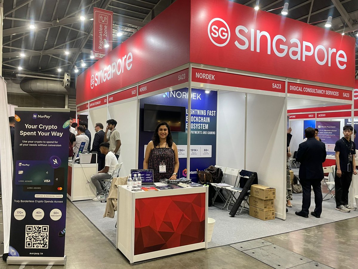 We are at @sgfintechfest today, it has been great to meet so many leaders from policy, #finance, and #technology ✨

Excited to explore synergies, if you're here don't forget to drop by for a chat. 💭

NORDEK is at booth: 5A23-1 🎪

#NORDEK #SFF2023 #Singapore #Expo