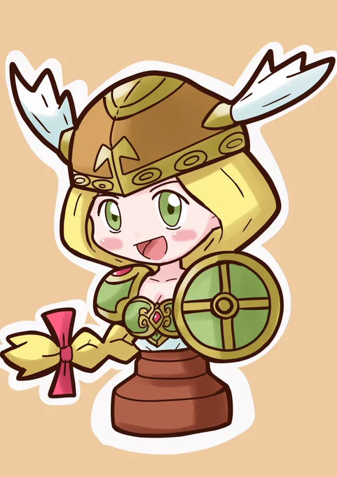 ワルキューレの胸像とか( ੭˙ᗜ˙)੭#レトロゲーム#レトロコンシューマー愛好会イラスト部 