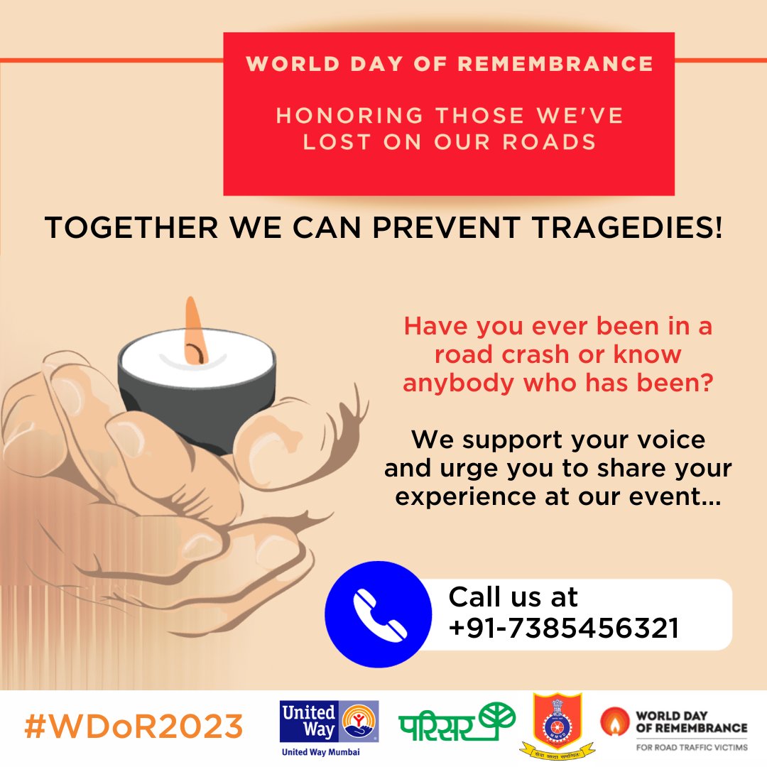 Every story adds evidence. Have you or someone you know experienced a #RoadCrash? Your voice matters in making #SaferRoads for everyone. Share your experience using this form bit.ly/RoadCrashVicti… or call us directly at 7385456321. #WDoR2023 #RememberSupportAct #StreetsforLife