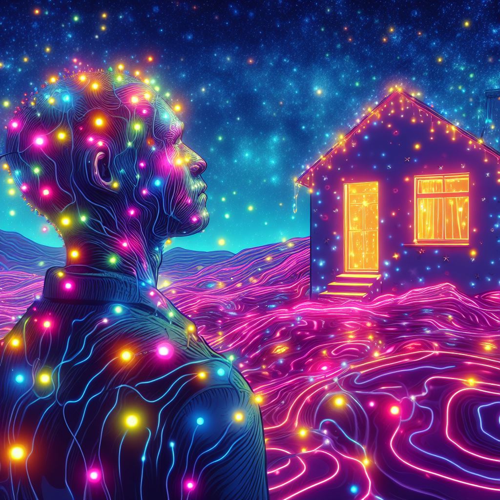 AnitaCarPye's tweet photo. #AIGeneratedArt #Art #AI #AiGenerated #Artist #Arts This is from my #Visions or #Hullinations I see as I see #Cartoonpeople #Holograms #Holographic #Fairylight Lite up #folk. Very Close to #psycoldelic #Psychodelia #Visions #MentalHealthMatters #MentalHealth #MHT https://t.co/ay5g6CWwrb