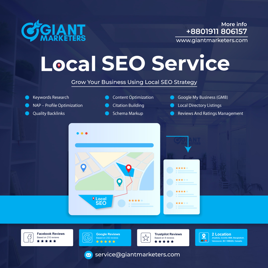 giantmarketers's tweet photo. 🌟 Elevate Your Local Presence with Our Local SEO Services! 🌟
🌐 Learn more: https://t.co/jccrmh2HFo
📧 Email: service@giantmarketers.com
🌐 Visit our website: https://t.co/RWQeMI213c
Don't miss this opportunity to stand out in your local market. Your success is our priority! https://t.co/AbPjn7RtvP