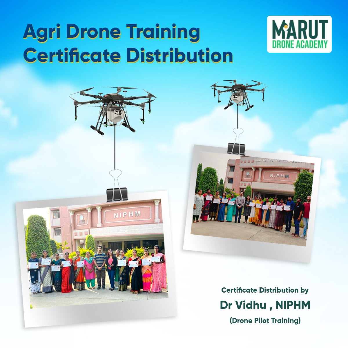 🌱 Join us for an exciting journey into the future of agriculture with #DronePilotTraining and #RemotePilotCertificate 
Also upgrade yourself on #AgriDrone flying Training and get Certificate 🚁🌾
For registration and inquiries, contact: 9515775473