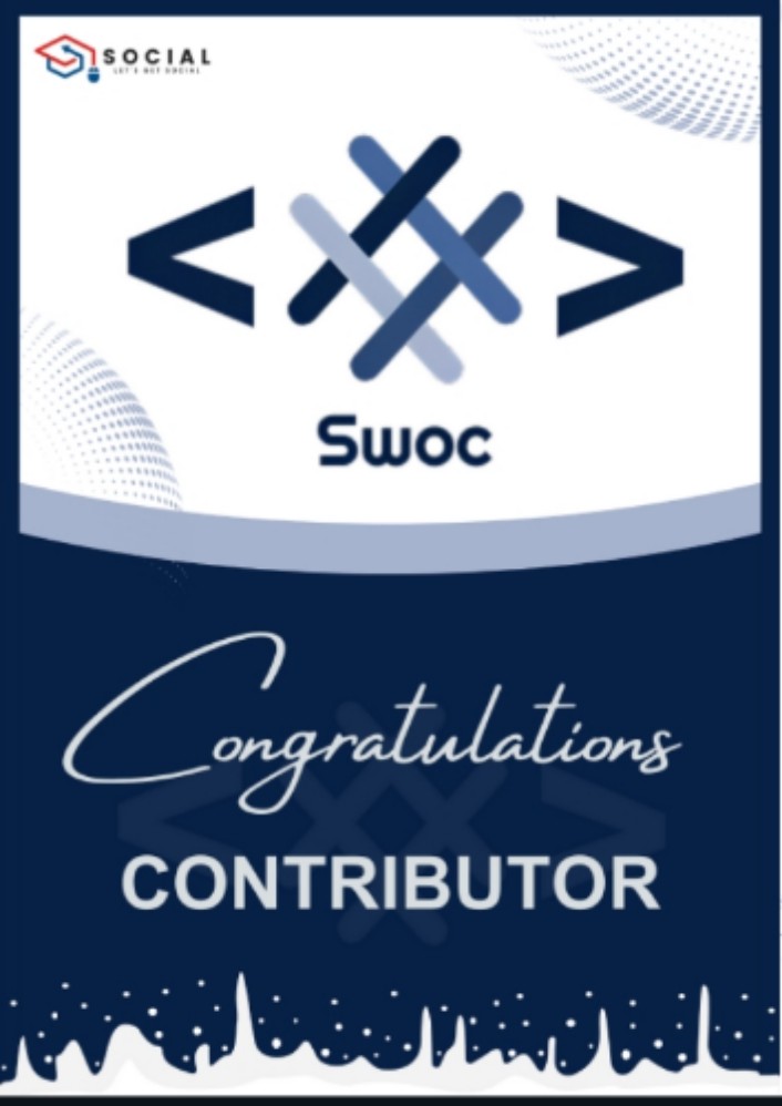 MO_warsi786's tweet image. Got selected as a contributor in Social Winter of Code (SWOC). 
@quine_sh 
#SocialWinterofCode 
#Social