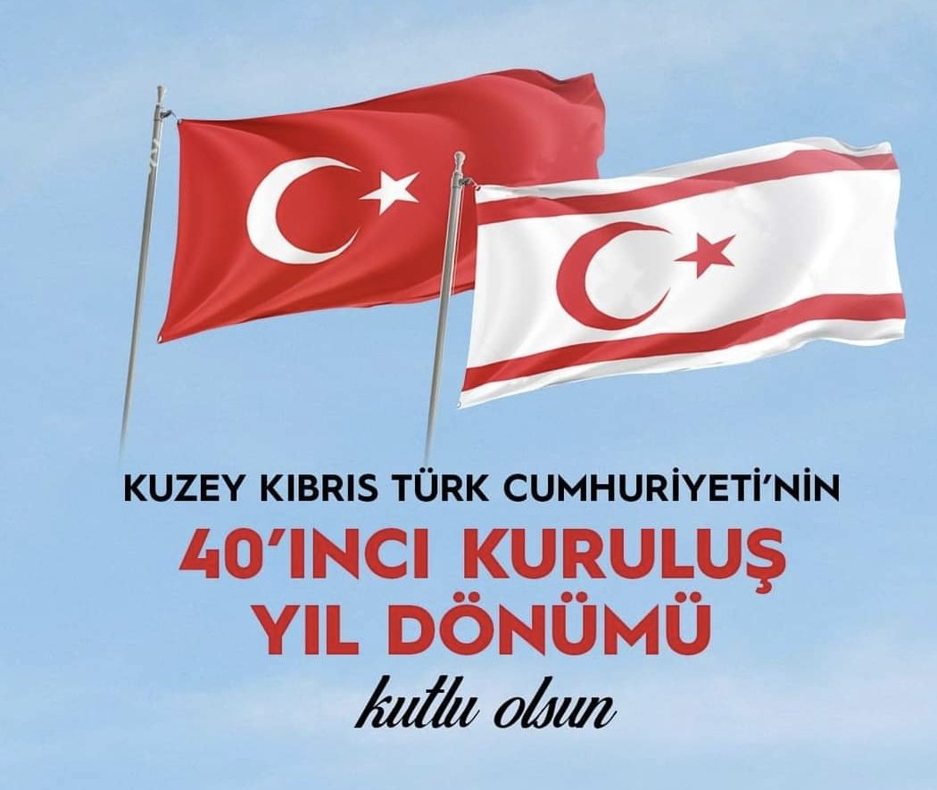 CananTarcin's tweet photo. Kuzey Kıbrıs Türk Cumhuriyetimizin Kuruluşunun 40 . yılı kutlu olsun. https://t.co/Xc7y3TO04P