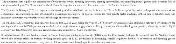 EconomicTimes's tweet photo. MoU between #India and #USA to enhance innovation ecosystems through an #InnovationHandshake under the framework of India – U.S. Commercial Dialogue. Kick-off Industry Roundtable held under Innovation Handshake titled “Decoding the “Innovation Handshake”: U.S. – India Entrepreneurship Partnership”: Ministry of Commerce & Industry
🗞️ Catch the day's latest news and updates ➠ https://t.co/o44ZRGJPeY