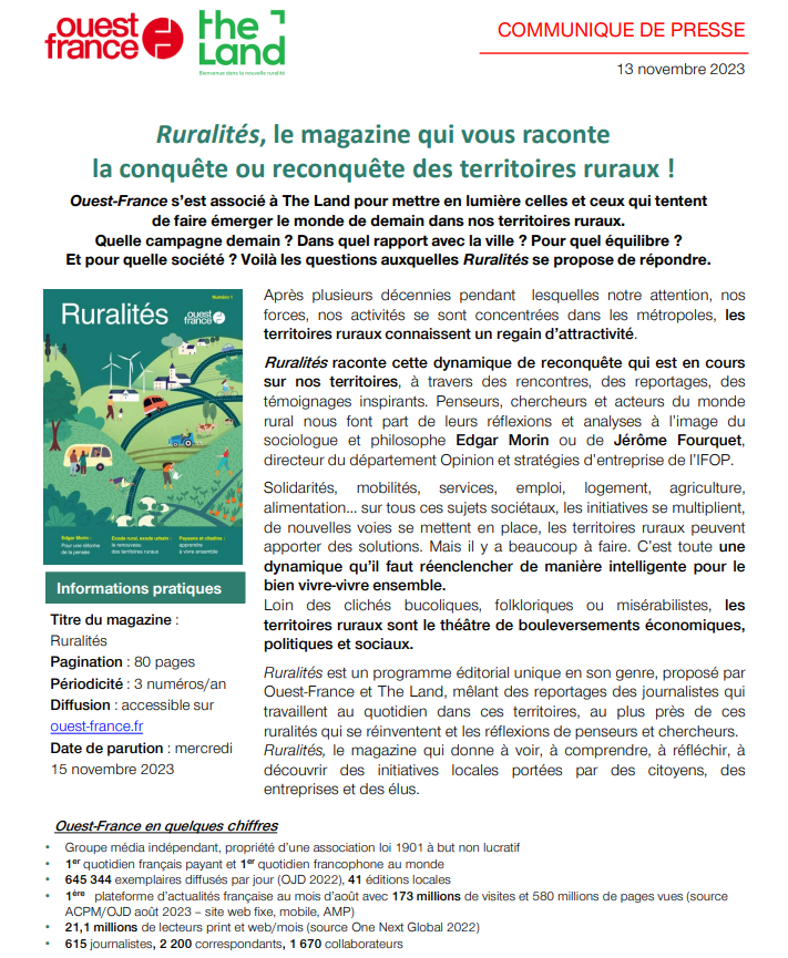 CyrilPetit's tweet photo. Ouest-France lande "Ruralités", le magazine qui raconte la conquête ou la reconquête des territoires ruraux. 

https://t.co/UJBSZS0LWg https://t.co/UtGnipZLxO