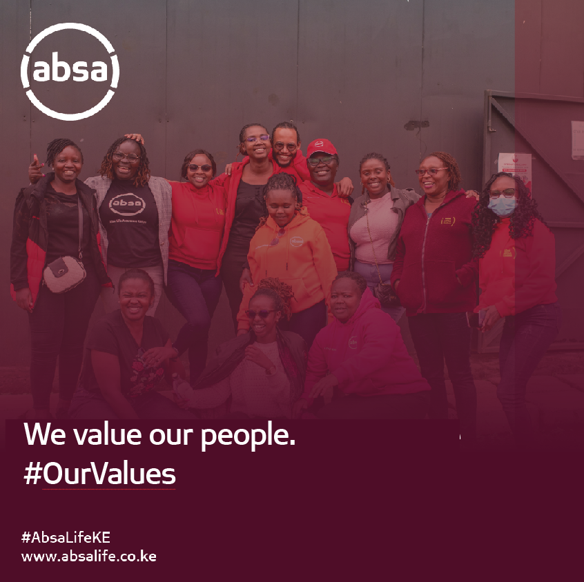 Our people are our strength. We value diverse perspectives and collaboration that makes us stronger together.

To learn more about the team, visit our website. absalife.co.ke/about-absa-life

#OurValues
#AbsaLifeKE
