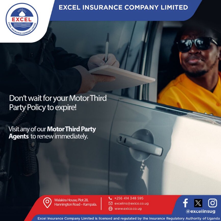 excelinsug_'s tweet image. Is your Motor Third party Policy about to expire?
 
Simply go to any of our Motor Third Party agents closest to you to renew effortlessly.
 
#EXICO #MotorThirdPartyInsurance