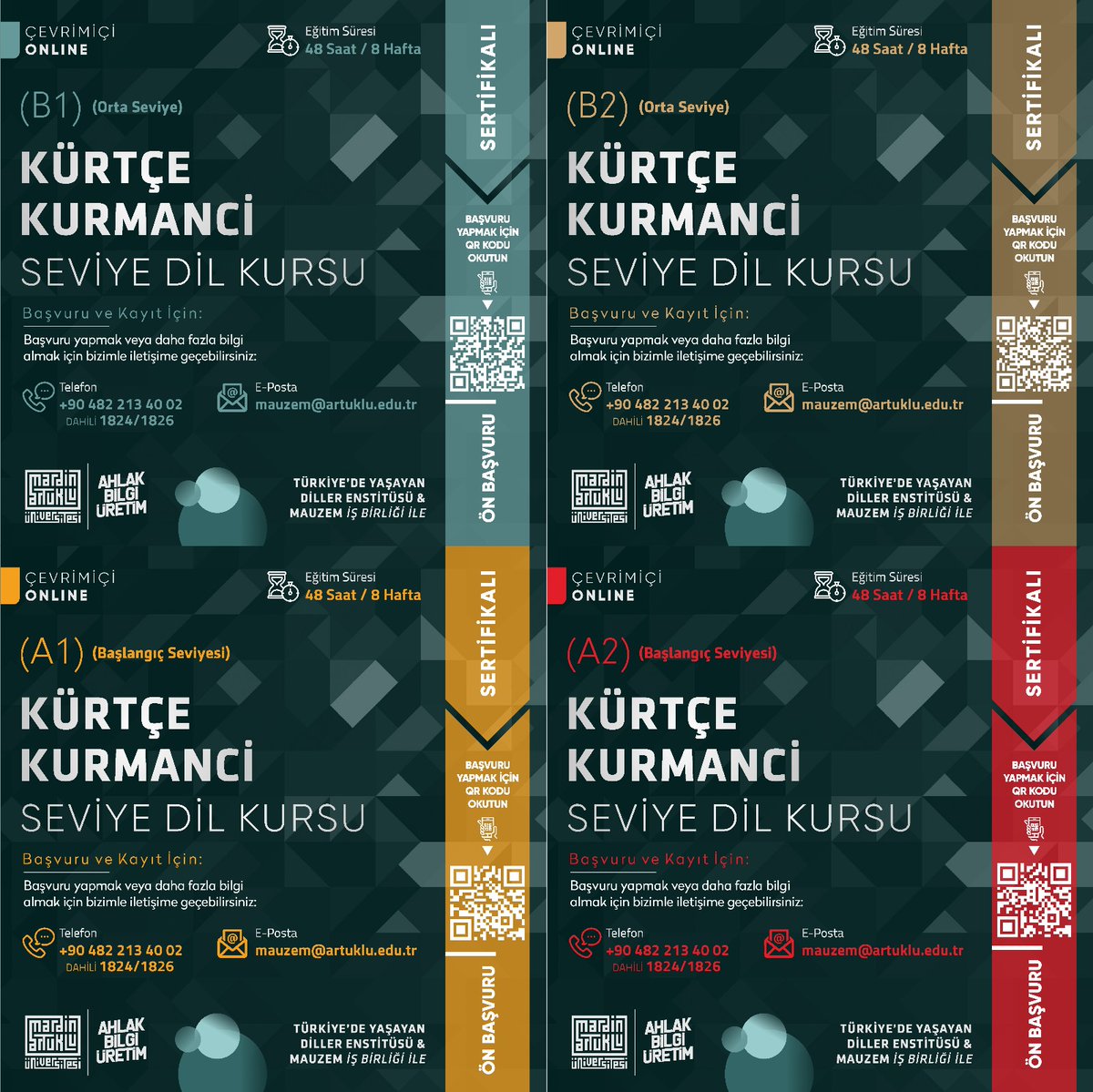 mardinartuklu's tweet image. Türkiye&apos;de Yaşayan Diller Enstitümüz, Uzaktan Öğretim Uygulama ve Araştırma Merkezimiz ile işbirliği içinde Arapça, Kürtçe (Kurmanci, Zazaki) ve Süryanice Çevrimiçi dil kursları düzenliyor.
📝Detaylı Bilgi artuklu.edu.tr/mauzem sayfamızda.
Bekliyoruz.
@erolozvar
@ibrahimozcosar