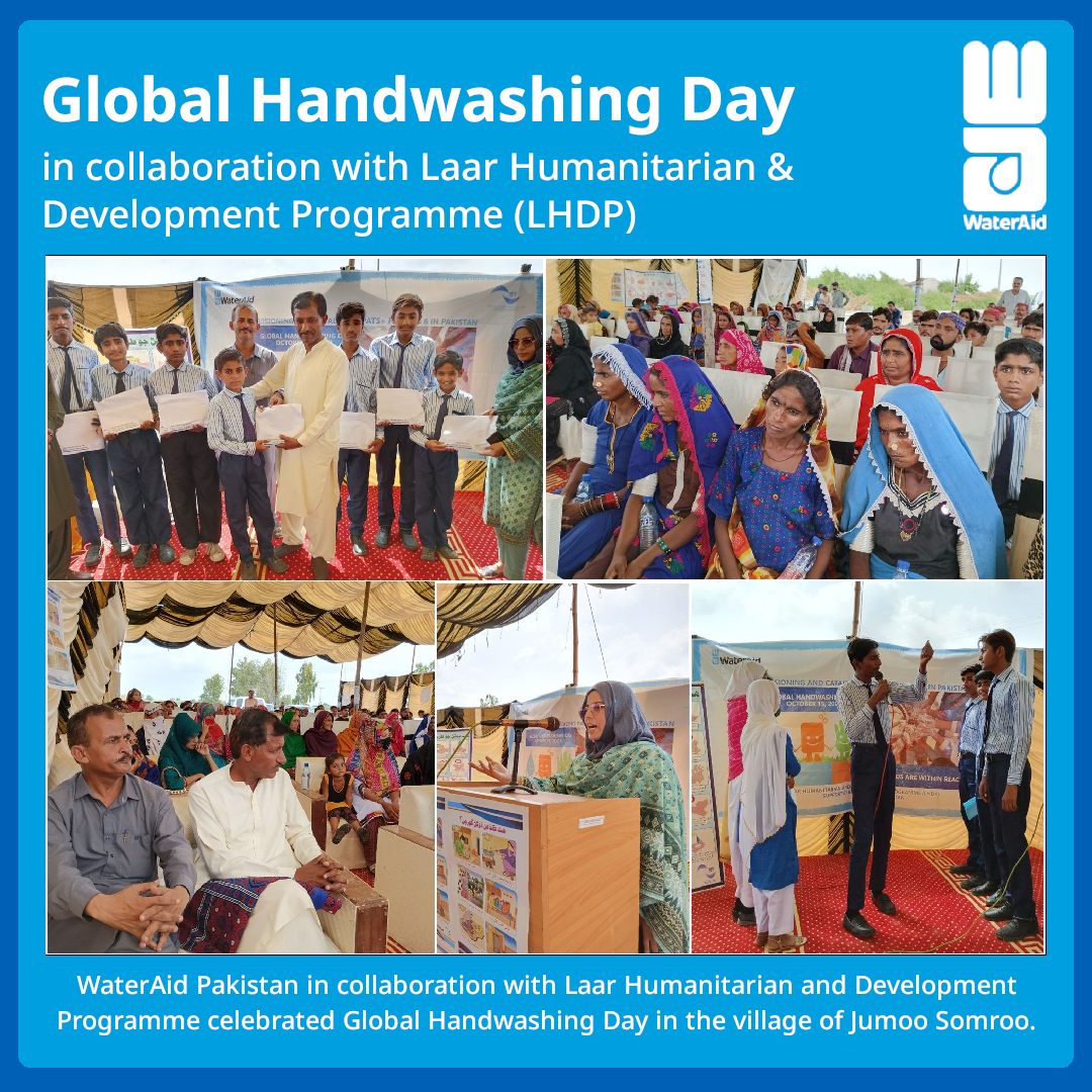 WaterAidpk's tweet photo. WaterAid Pakistan in collaboration with Laar Humanitarian & Development Programme (LHDP) celebrated the #GlobalHandwashingDay in the village of Jumoo Somroo, District #Badin.
#WaterAidPakistan @LHDP_Pakistan #CleanHandsAreWithinReach https://t.co/hrMCLPy6wx
