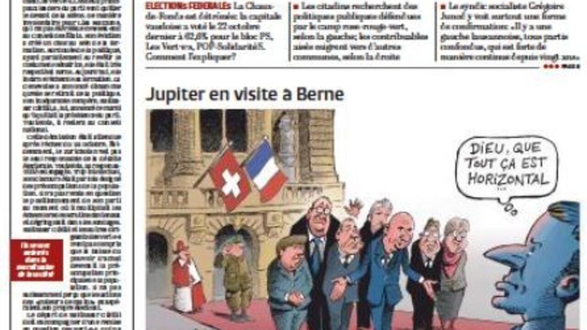 France24_fr's tweet photo. Dans la presse - Visite d'E. Macron en Suisse: "Le débat français aime ce qui secoue et ce qui brille"
➡️ https://t.co/YFX9CQQPGD https://t.co/ufEDX9lE7w