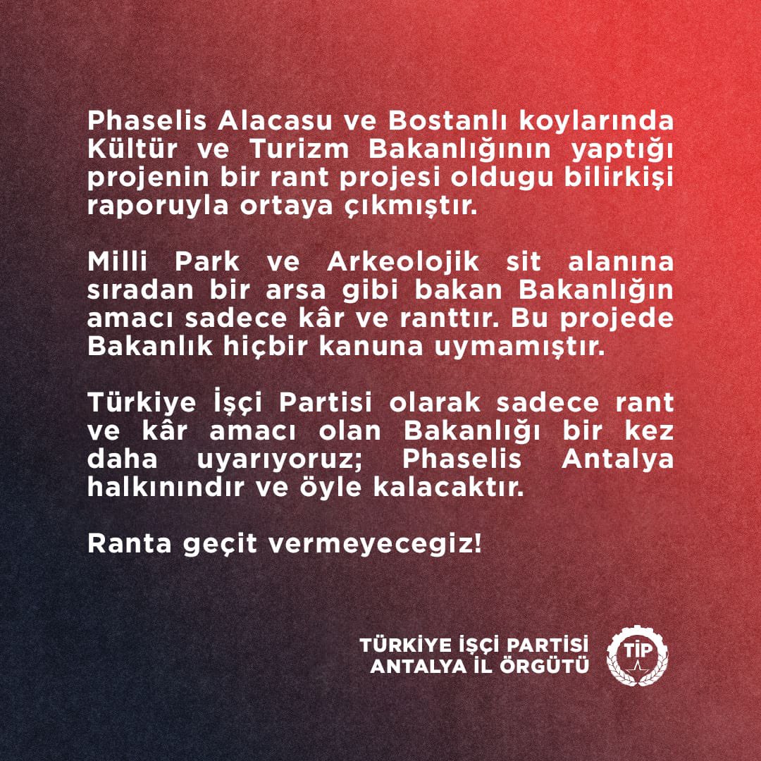 tipantalya's tweet photo. Phaselis, Alacasu ve Bostanlı koylarında,Kültür ve Turizm Bakanlığının yaptığı projenin bir rant projesi oldugu bilirkişi raporuyla ortaya çıkmıştır. 
Phaselis, Antalya hakınındır ve öyle kalacaktır.

Ranta geçit vermeyecegiz!
#phaselisedokunma 
#phaselis 
#alacasu
#bostanlı https://t.co/LZH0lMed6S