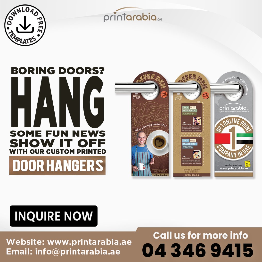 Why knock? Let the hanger do the talking! 😎🚪

To learn more, visit our website
or click the link below 👇🏼👇🏼

Website: printarabia.ae
Email: info@printarabia.ae
Whatsapp: +971 55 777 4572

#Doorhangers
#OnlinePrinting
#PrintingDubai
#Growyourbusiness