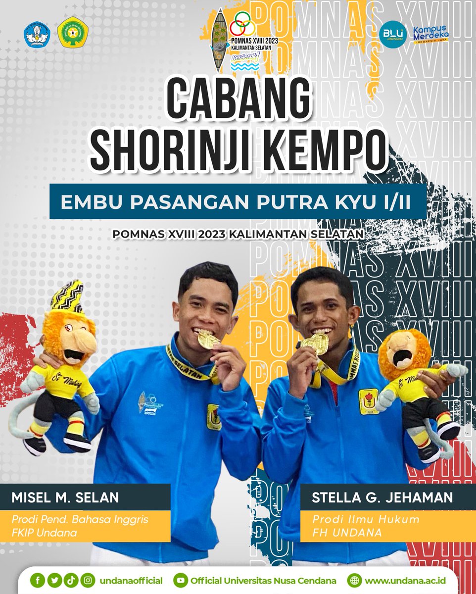 Congratulations to Marselino V. Fallo, Cyprianus Palbeno and Zakarias Naimena, Misel M. Selan and Stella G. Jehaman as well as  Frengki Kapoteng for the medals 🥇🥉

#pomnaskalsel2023
#undanaberdampak