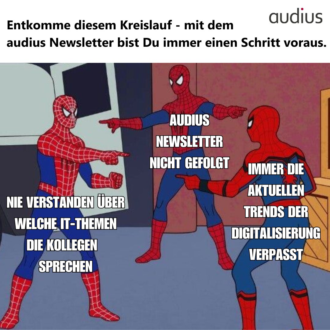 audius_group's tweet photo. Erhältst Du noch nicht unseren audius Newsletter?🤔 📧
Dann melde Dich noch heute an und sei immer einen Schritt voraus ➡️  https://t.co/eKWZcKTwiD

#audiusgroup #erfolgdurchzuhoeren #Newsletter #IT #software #mobilfunk https://t.co/HwDGiiniJ4