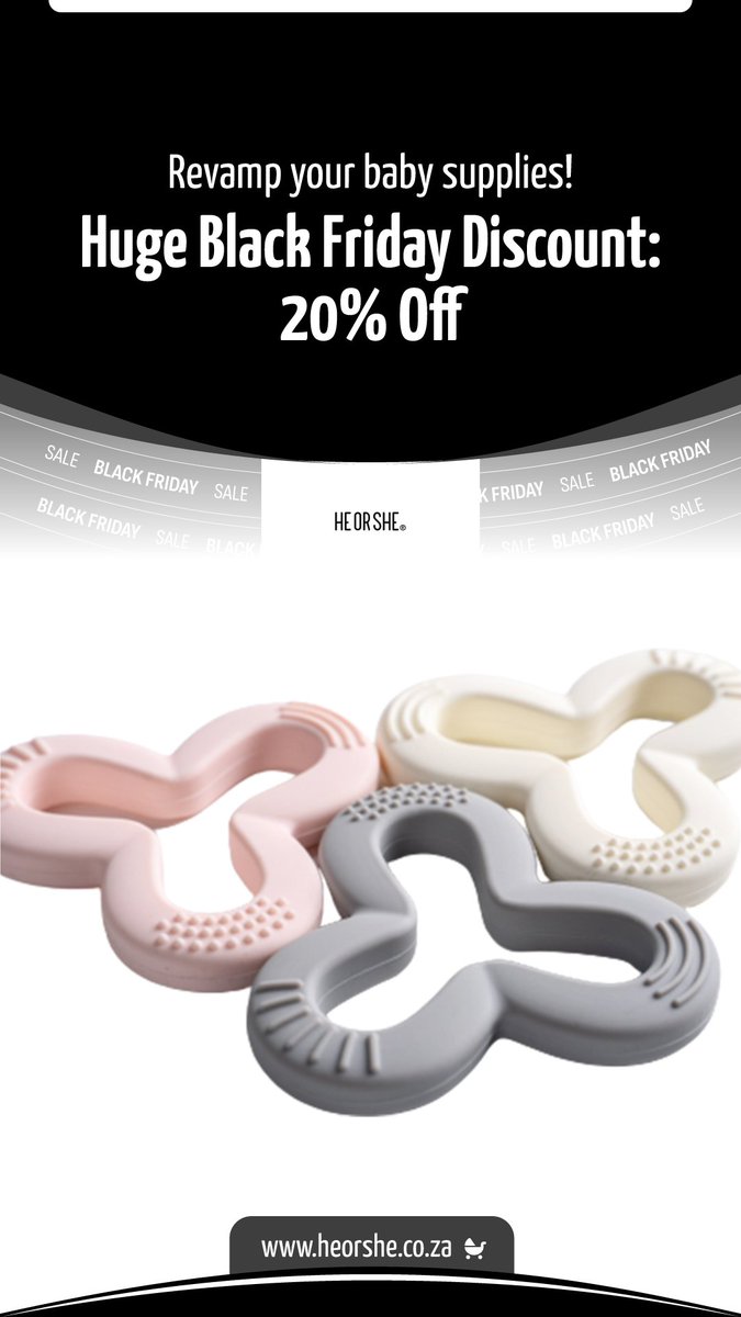 HeorsheSA's tweet image. 🍀 Black Friday Exclusive! Dive into savings with our Shamrock Teether - a soothing companion for your teething tot! 🌟 Limited stock, irresistible deals! 🛍️ #BlackFriday #TeethingSolutions #ShamrockSavings 🌈