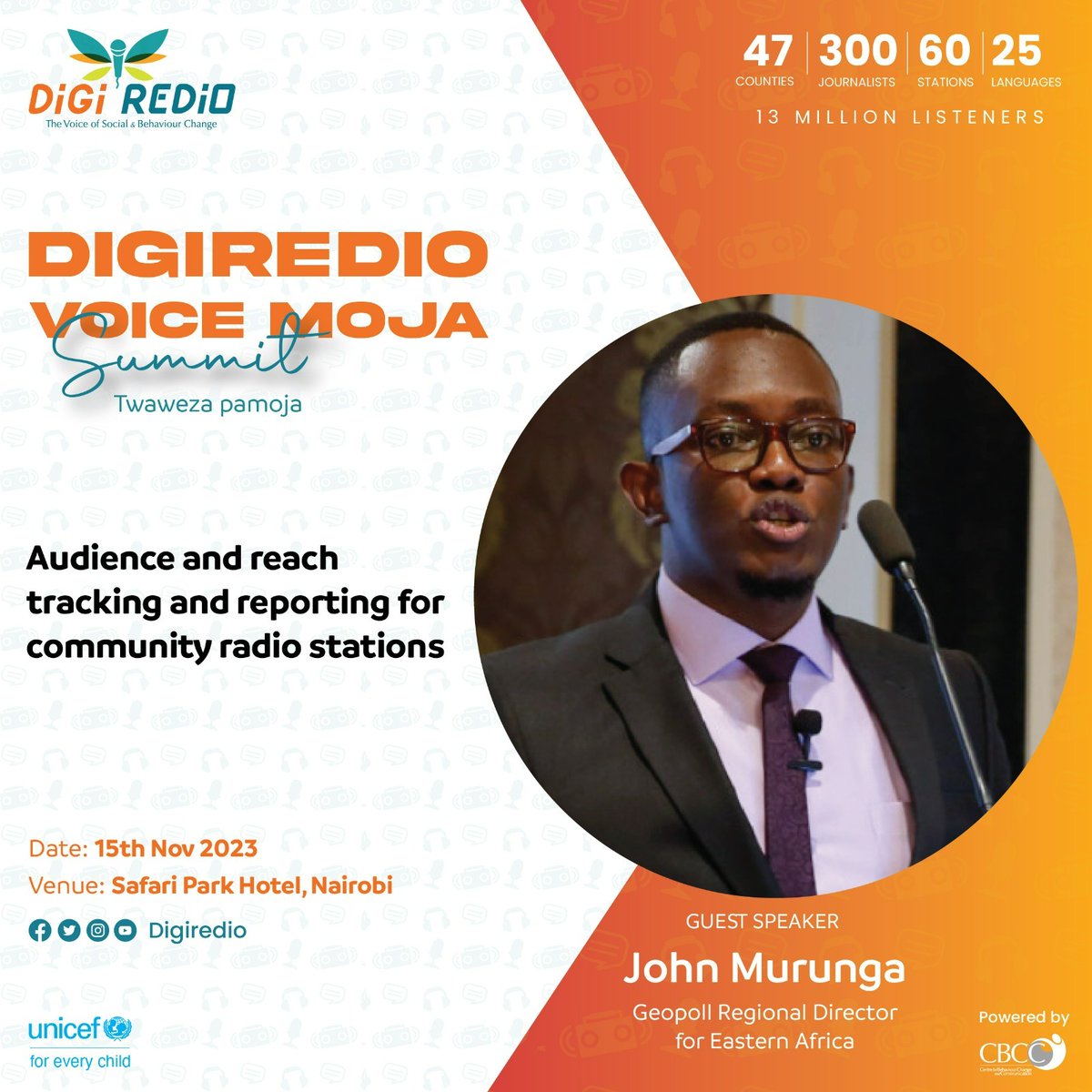 DigiRedio's tweet photo. Have you met our Guest Speakers for the #DigiredioVoiceMoja Summit?

@CBCC_Africa
@WashaNjia
@UNICEFKenya
@MOH_Kenya
@GeoPoll 
@KBCChannel1 https://t.co/eCnMrYKnNj