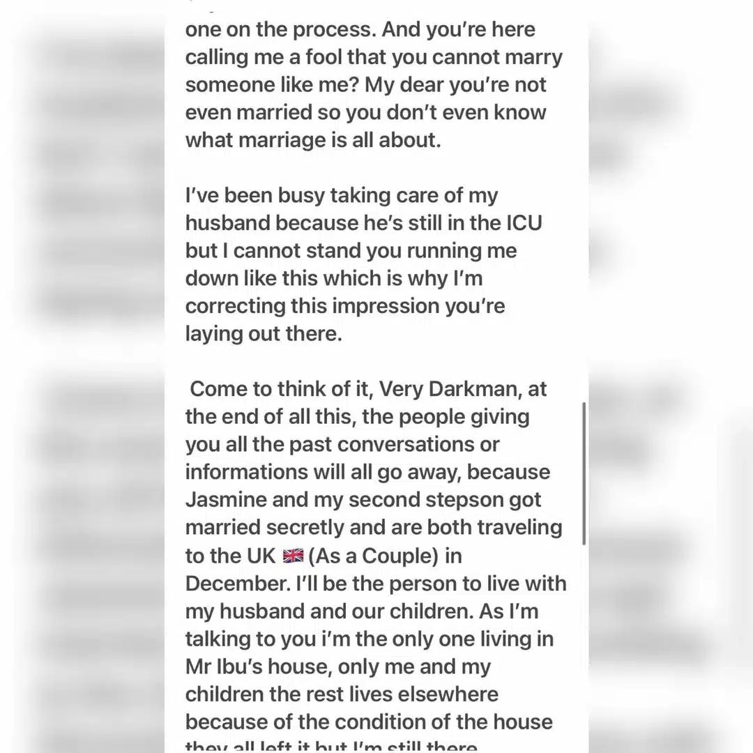 yabaleftonline's tweet photo. “My stepson and Jasmine are planning to relocate to UK as a couple” – Mr Ibu’s wife replies Verydarkman, denies planning to buy iPhone, do BBL https://t.co/Io8QMKOOhX
