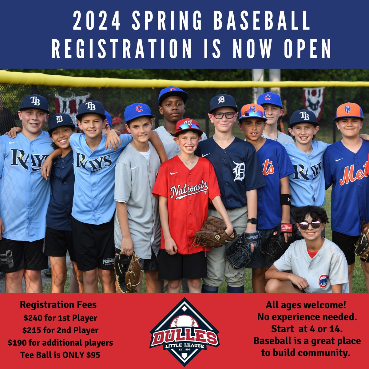 2024 Spring Registration Now Open! dulleslittleleague.org
