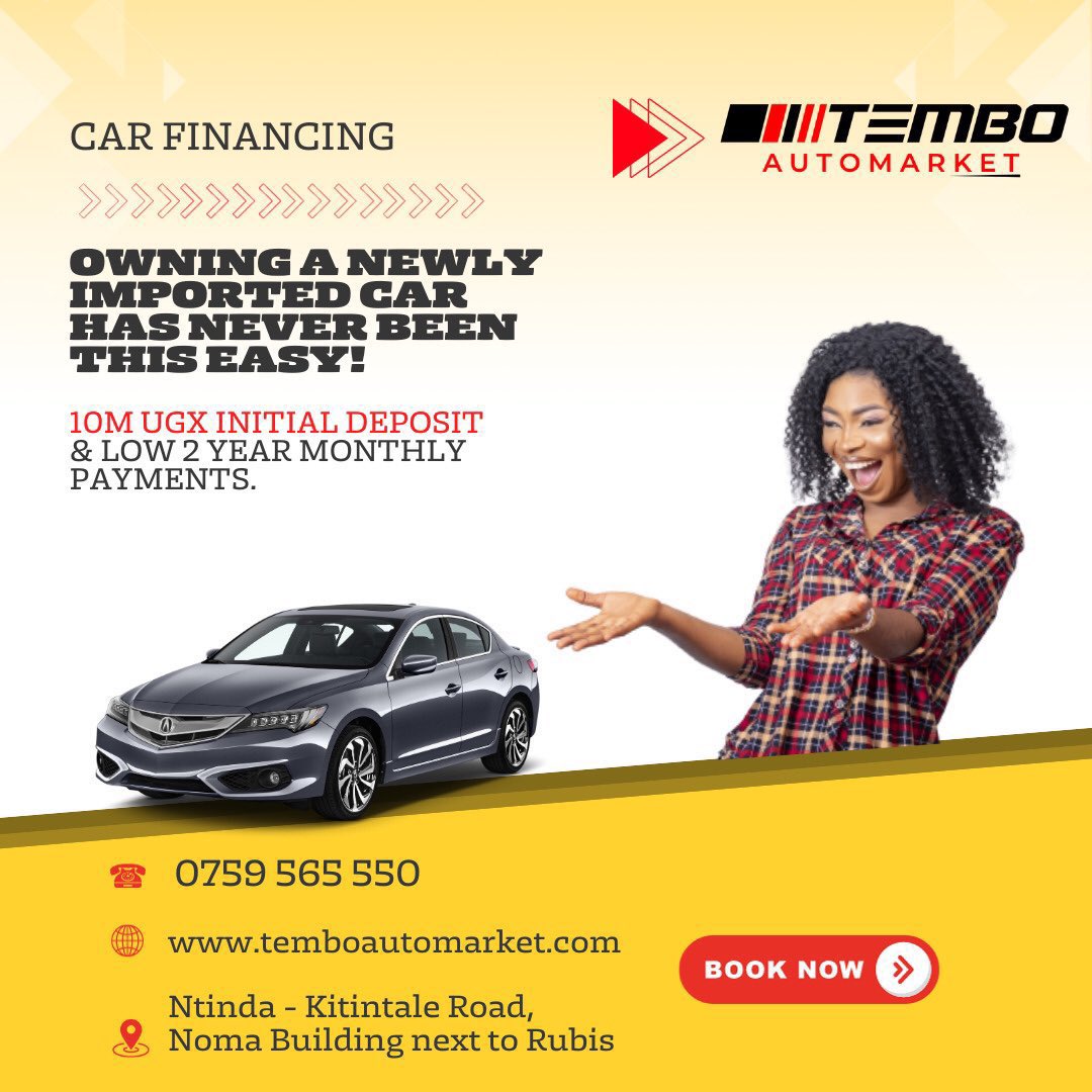 Amanyi muli bakujukizza 
Dont get stranded because of rain when @temboautomarket has newly imported cars on sale 

Simply make an initial deposit of UGX 10M #DriveNow as you pay the balance mpola mpola 
#TemboHotDeals | #PayLater