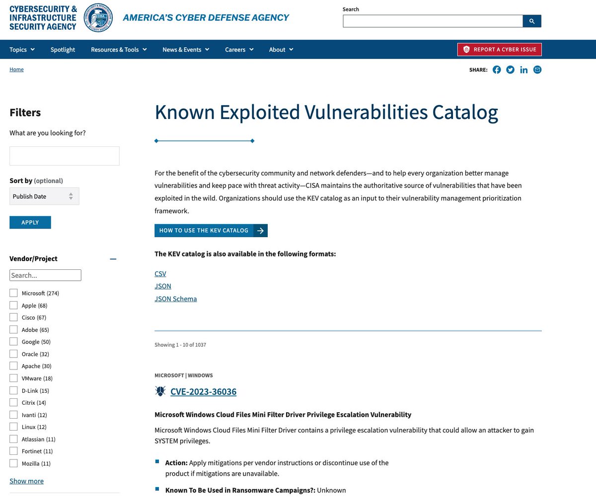 security_index's tweet image. CISA KEVカタログのページ変わった？
表形式やめたみたい
cisa.gov/known-exploite…