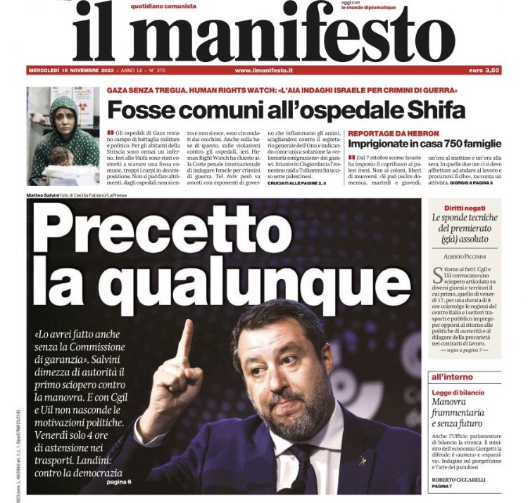 ElianaComo's tweet image. Salvini precetta i lavoratori del trasporto pubblico locale. A tutti gli altri ha dato una ragione in più per fare #sciopero e saremo anche di più. Se ci voleva intimorire, mi spiace, ha sbagliato. #17nov #24nov #1dic #precettazione