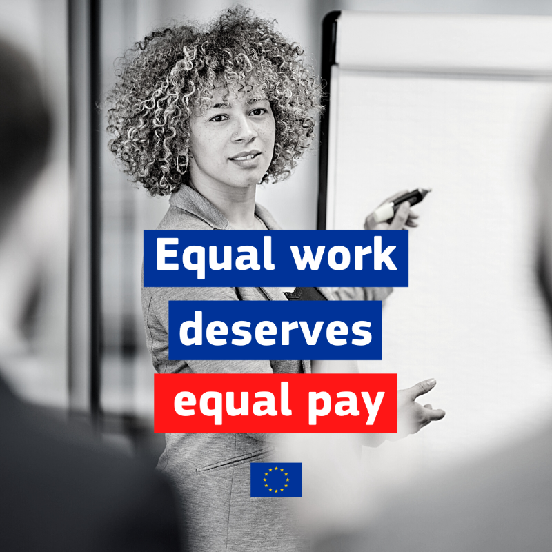 EU_Commission's tweet photo. For every €1 a man earns, a woman will make only €0.87.

Women in the EU continue to earn less than men with the average gender pay gap standing at 13%.

Today, we mark #EqualPayDay - the day in the year when women symbolically stop getting paid compared to male colleagues.