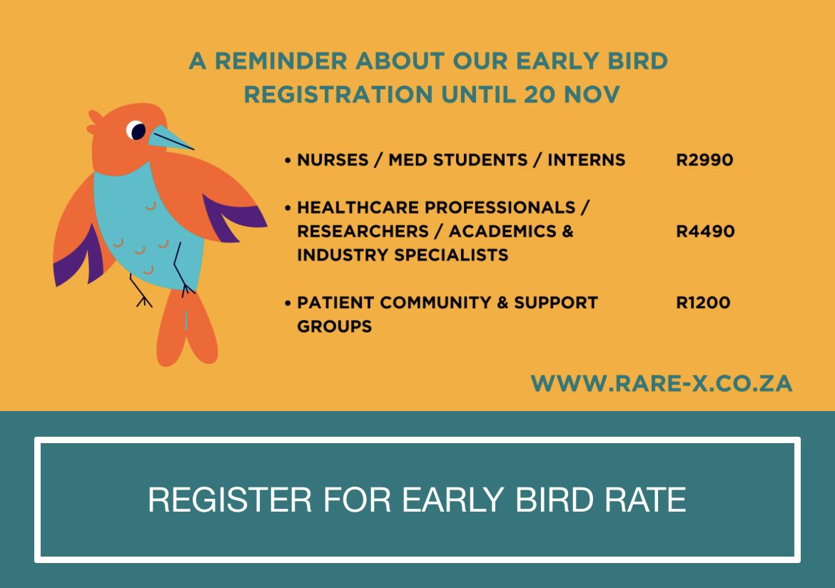 5 days remain for Early Bird Registration!

Time is ticking, and we don't want you to miss out on the fantastic opportunities at Rare-X 2024, taking place between 14-17 Feb 2024 in Johannesburg.  

Register before the 20th Nov at rare-x.co.za