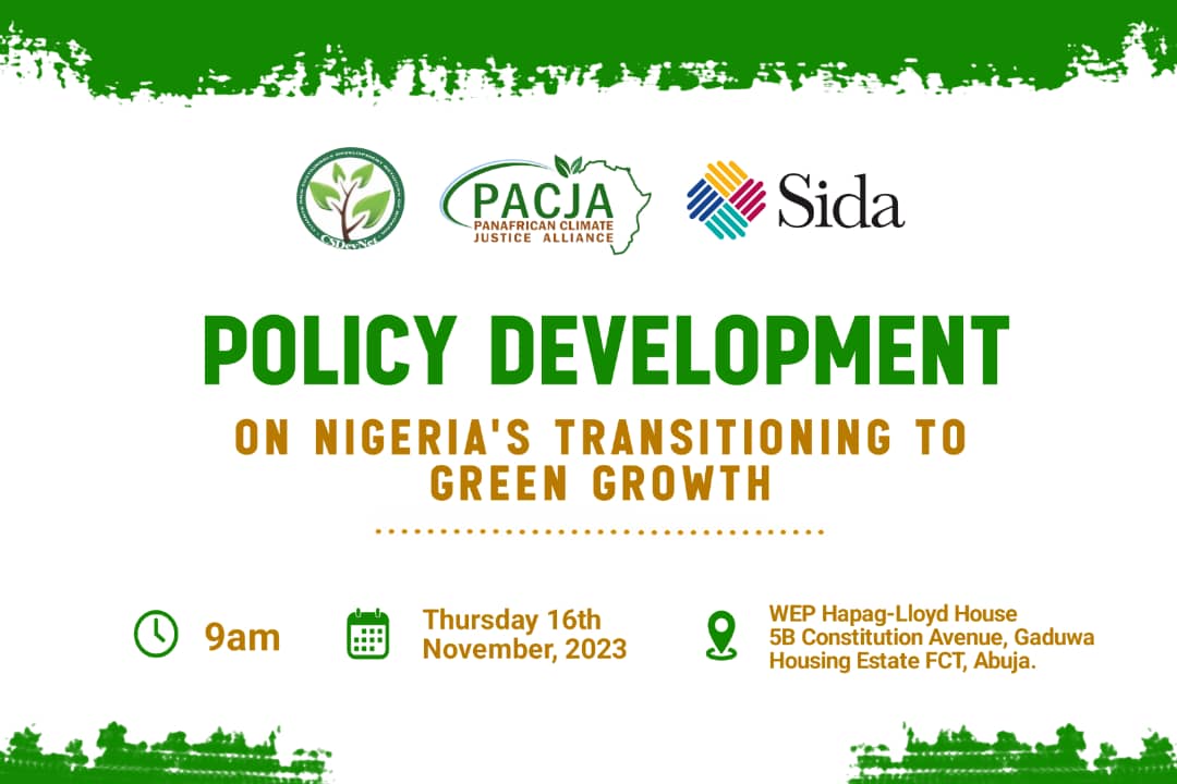 Charting Nigeria's path to #greengrowth with policies focused on renewables, sustainable agriculture, and green tech...
Join us Tomorrow
9am 🕘
POLICY DEVELOPMENT
on Nigeria's transitioning to green growth 💹.
#WhatHasChanged? #GreenGrowth #AdaptationGap
@Sida @PACJA1 @CSDevNet1