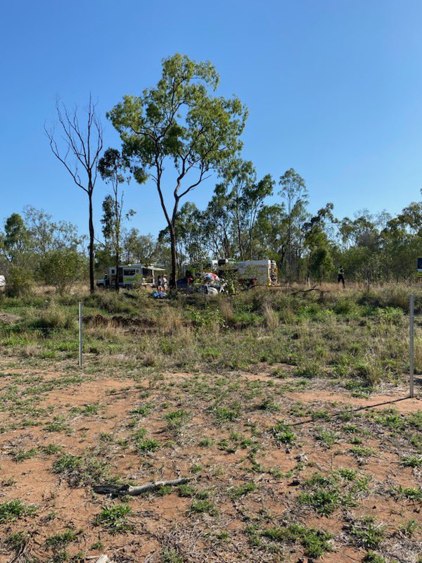 #RACQ #CQRescue was tasked by <a href="/qldhealth/">Queensland Health</a> to airlift a driver who crashed into a tree near Valkyrie this afternoon. The man was cut from the wreckage by @QldFES crews and is being flown to Mackay with minor injuries in a stable condition.