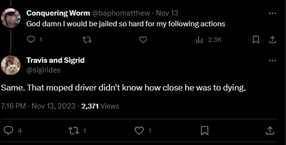 horatios_muzzle's tweet photo. @ecto_fun 'today i will kill someone for bumping into me' very well adjusted and normal behaviour https://t.co/BMJ8e5NMpA
