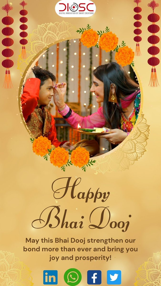 Dioscsolutions's tweet image. &quot;Celebrating the bond that&apos;s stronger than any other - Happy Bhai Dooj! 🌟 #SiblingLove #BhaiDooj&quot; #DioscSolutions #DMS #Hotel Management # InstituteManagement