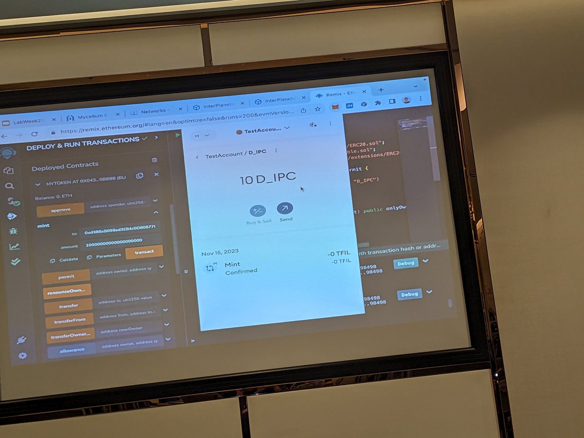 Never thought I'd be emotional about technical stuff BUT seeing a txn happen on our Interplanetary Consensus testnet for our very first public demo had me get some dust in my eye. Amazing demo @longfei_w and to engineering that worked so hard 💯💯💯 @fvmdev